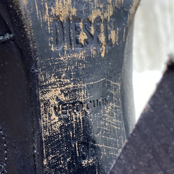 Diesel Womens Guadalupy Ankle‎ Boots Womens US 6 Black Leather Booties EU 36 - Picture 10 of 11